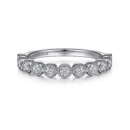 Gabriel & Co LR51932 Milgrain Bezel Diamond Stackable Ring