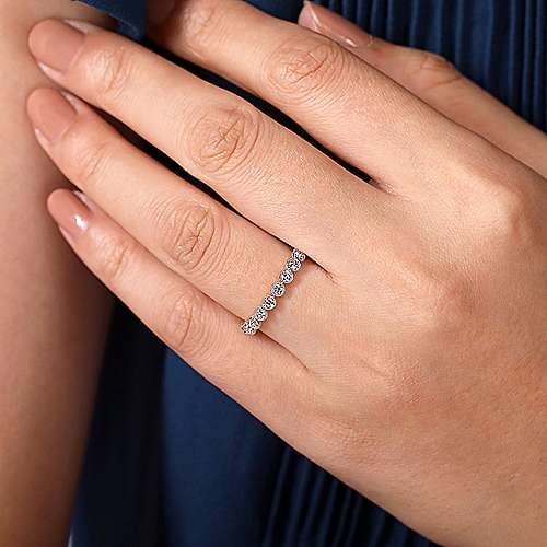 Gabriel & Co LR51932 Milgrain Bezel Diamond Stackable Ring