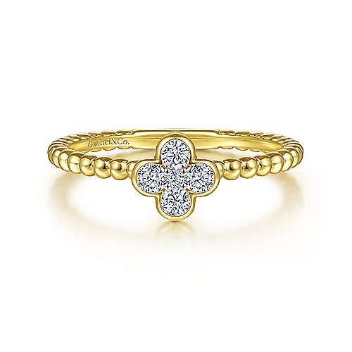 Diamond Cluster Clover Stackable Band
