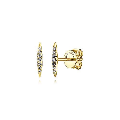 Gabriel 14kt Diamond Bar Stud Earrings