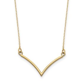 14kt Yellow Gold V Necklace