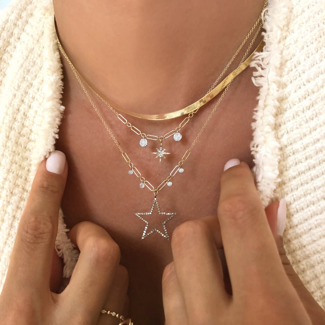 Meira T Champagne Diamond Star Necklace