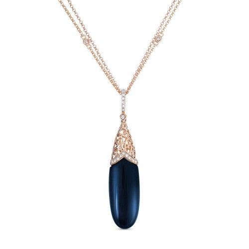 DN3393 black onyx drop necklace