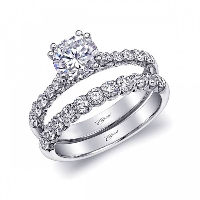 WS15001 prong diamond band 0.54ct 14k