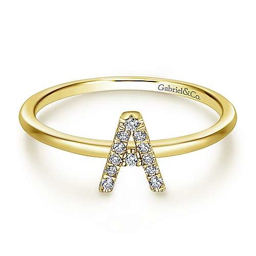Gabriel & Co lr51164 Pave Diamond Initial Ring