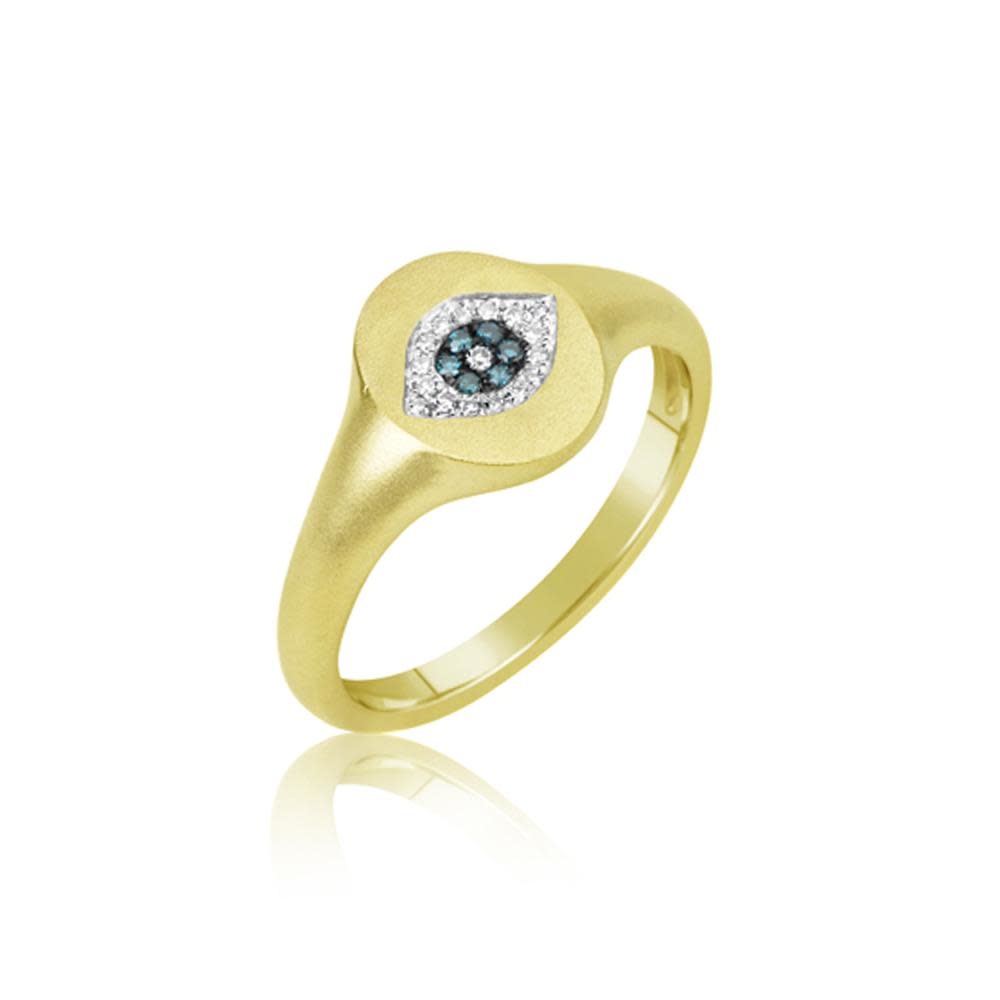 Meira T Evil Eye Signet Diamond Ring