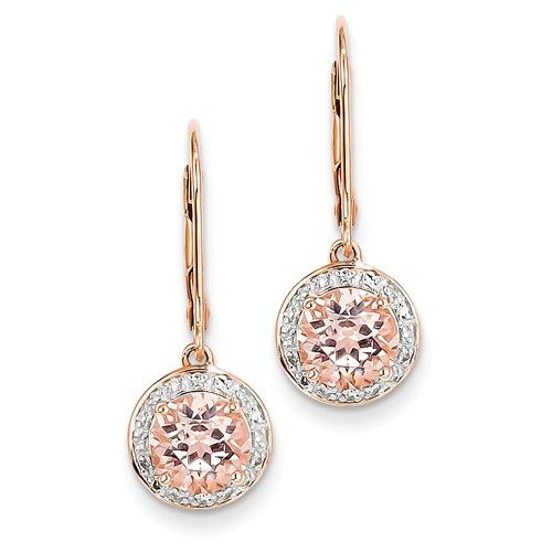 Q Gold XE2163 morganite diamond earrings