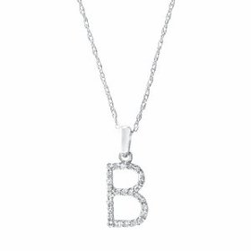 CP457 White Gold Diamond Initial Necklace