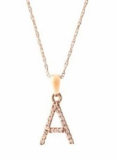 CP457 Rose Gold Diamond Initial Necklace