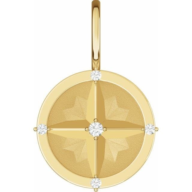 Stuller 14kt Yellow Gold Diamond Compass Charm Pendant