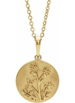 88102 14kt Yellow Gold Floral Necklace