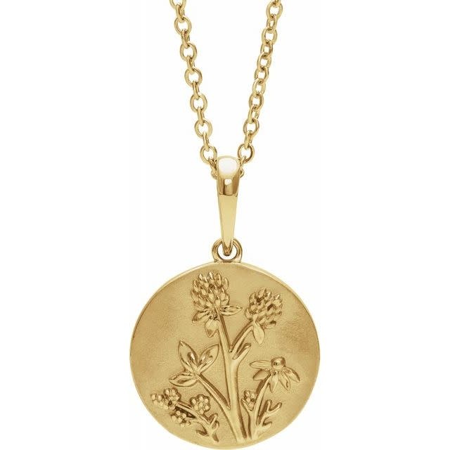 14kt Yellow Gold Flower Pendant