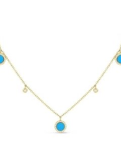 N1378 Turquoise & Diamond Station Necklace
