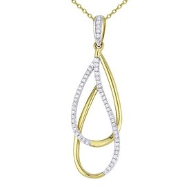 N1428 14kt Yellow Gold Pear Shape Diamond Drop Necklace