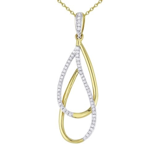 Madison L N1428 14kt Yellow Gold Pear Shape Diamond Drop Necklace