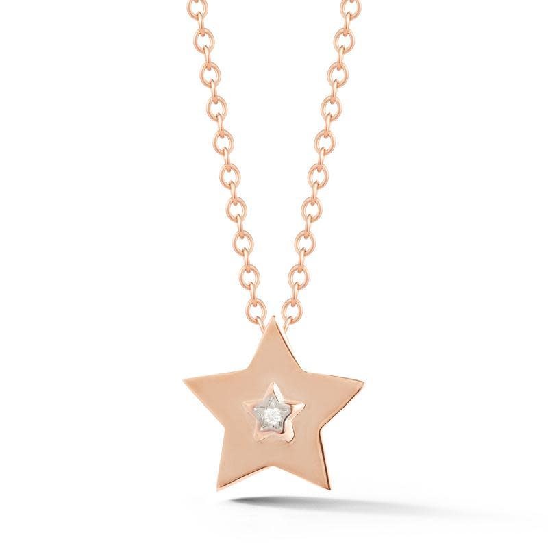 IR3651 14kt Gold Bezel Star Diamond Necklace