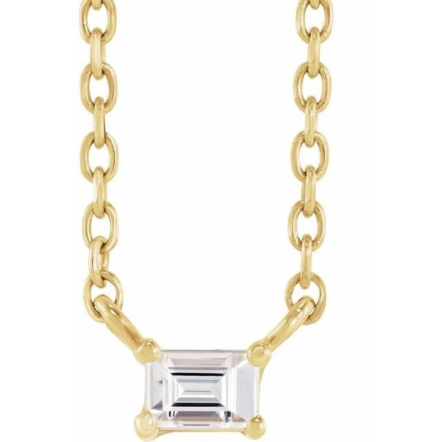 Stuller Baguette Diamond Solitaire Necklace .07 carat