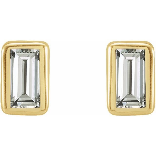Stuller Baguette Bezel Set Diamond Stud Earrings .07 carat