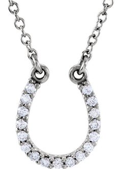 Platinum Diamond Horseshoe Necklace