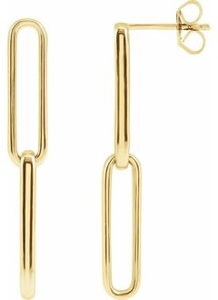14kt Yellow Gold Paperclip Earrings