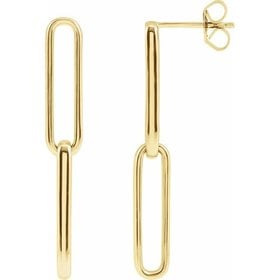 14kt Yellow Gold Paperclip Earrings