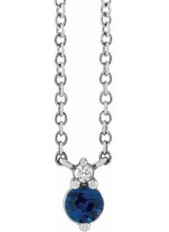 Delicate Sapphire & Diamond Necklace