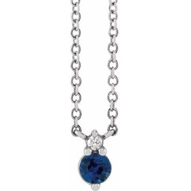 Delicate Sapphire & Diamond Necklace