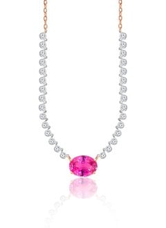 Pink Sapphire & Diamond Necklace