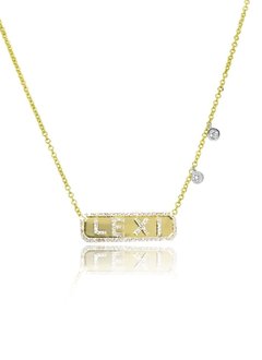 Diamond Name Plate Necklace