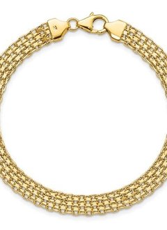 14kt Yellow Gold  Polished Fancy Link Bracelet