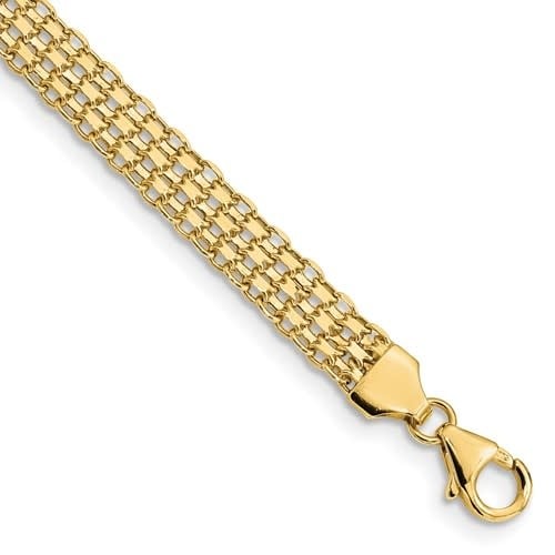 Q Gold 14kt Yellow Gold  Polished Fancy Link Bracelet