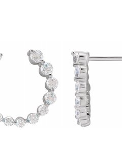 0.88 carat total Front to Back Lab Grown Diamond  Hoop Earrings