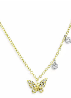 Dainty Diamond Butterfly Necklace