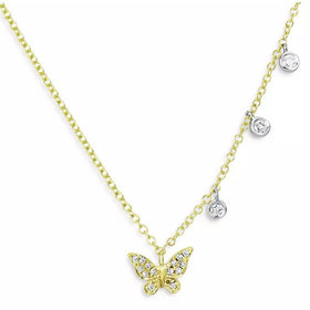 Dainty Diamond Butterfly Necklace