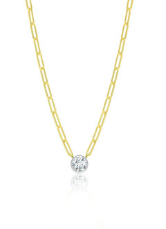 0.60 Carat Diamond Bezel Paperclip Necklace