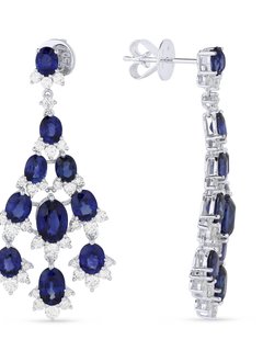E1288SAW Diamond & Sapphire Drop Earrings