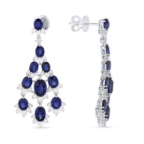 E1288SAW Diamond & Sapphire Drop Earrings