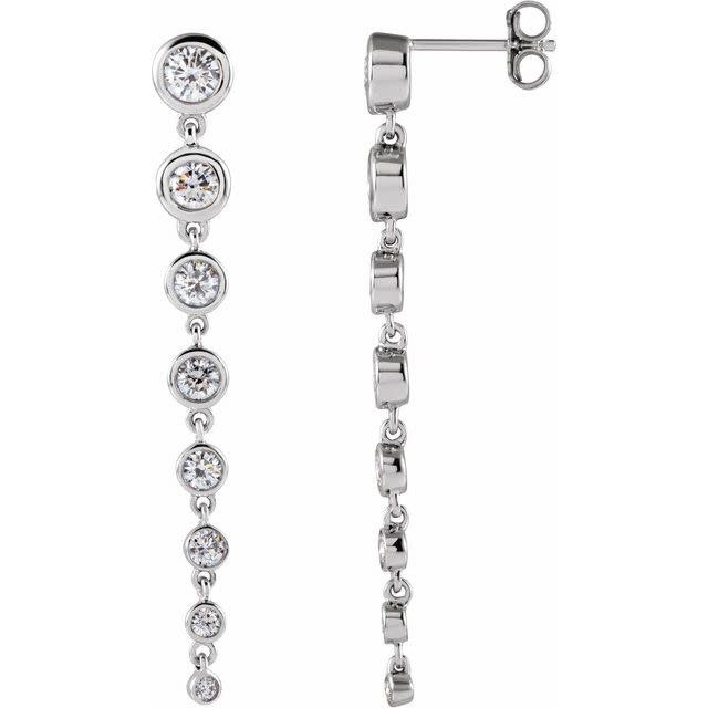 1.75 carat total Lab Grown Diamond Drop Earrings