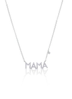 14kt White Gold Diamond Mama Necklace