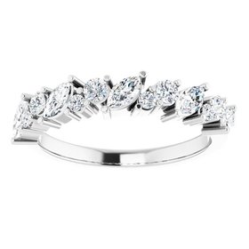 123915 0.75 carat Marquise & Round Diamond Band