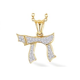 IR2181Y diamond chai pendant necklace