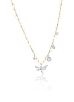 Two Tone Gold Dragonfly Necklace
