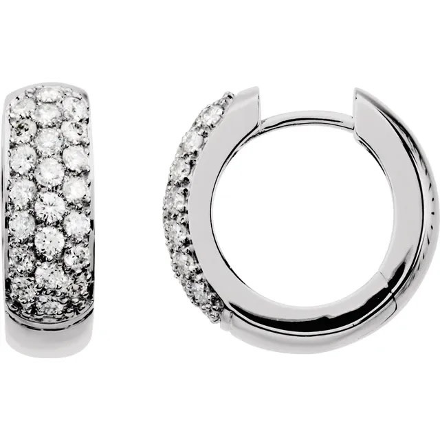 0.88 Carat Diamond Huggie Hoop Earrings