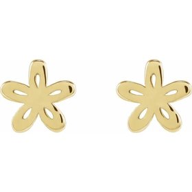 1/4 inch 14kt Gold Flower Earrings