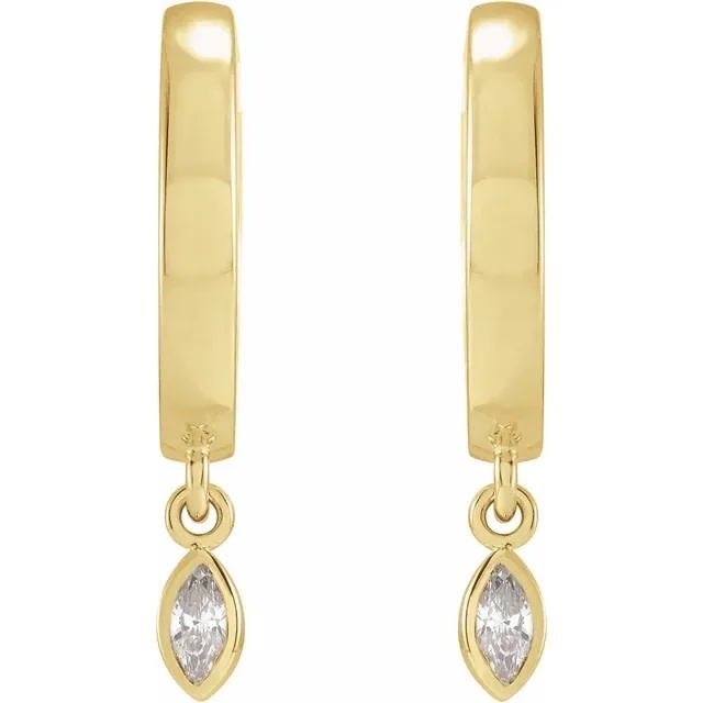 1 inch 14kt yellow gold hoop earrings - Freedman Jewelers