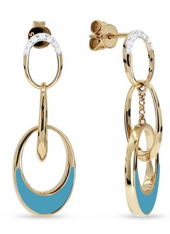 E1419 Turquoise & Diamond Drop Earrings