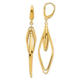 14kt Yellow Gold Diamond Shaped Dangle Earrings