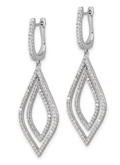 0.75 Carat Diamond Teardrop Dangle Earrings