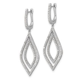 0.75 Carat Diamond Teardrop Dangle Earrings