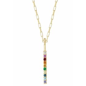 14kt Yellow Gold Rainbow Bar Necklace